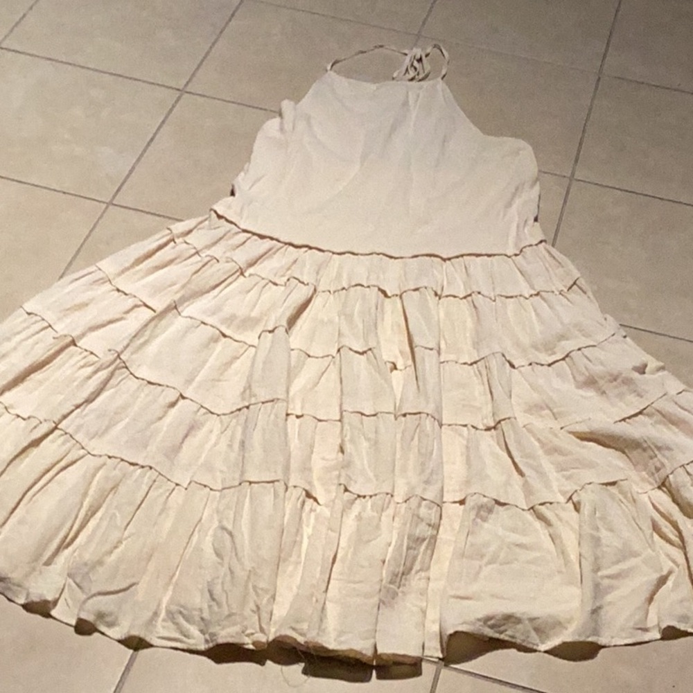 Cream Halter Maxi Dress